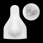 Pave Gem V-Shape Front Facing Hinged Segment Clicker Hoop Earring / Nosering – Titanium