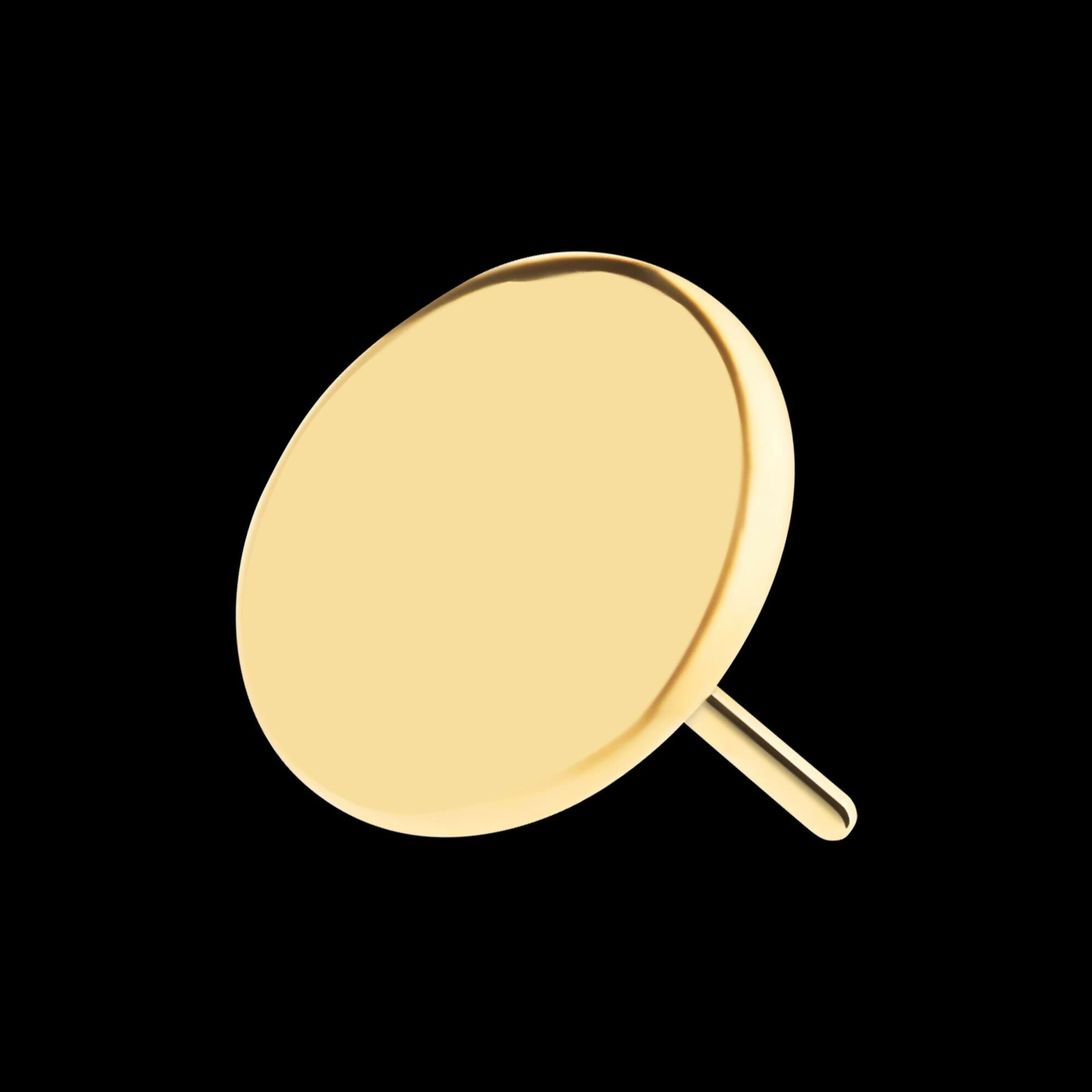 24Kt Gold PVD Titanium Threadless with Flat Disc Top