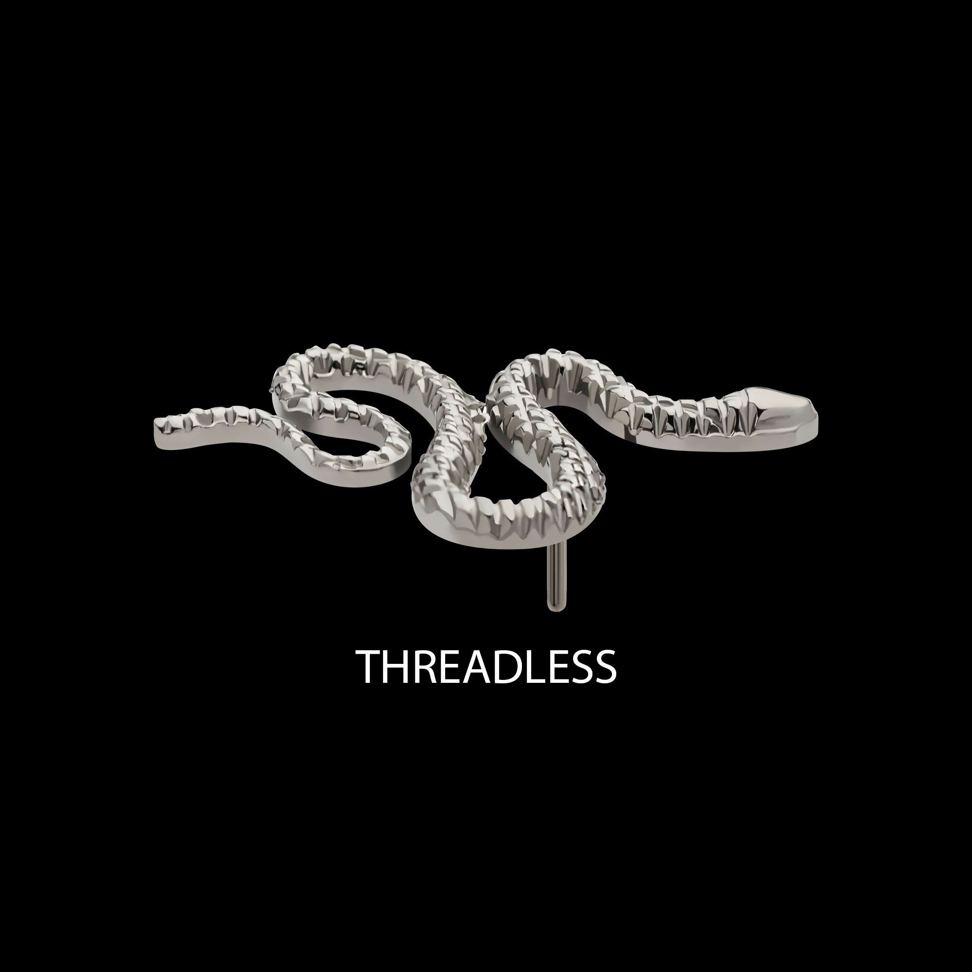Titanium Threadless Diamond Pattern Snake Top
