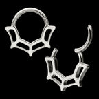 Spiderweb Front Facing Hinged Segment Clicker Hoop Earring / Nosering – Titanium
