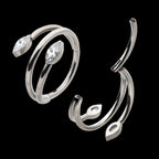 Double Ended Twist Side Facing Hinged Segment Clicker with Marquise CZ Hoop Earring / Nosering – Titanium