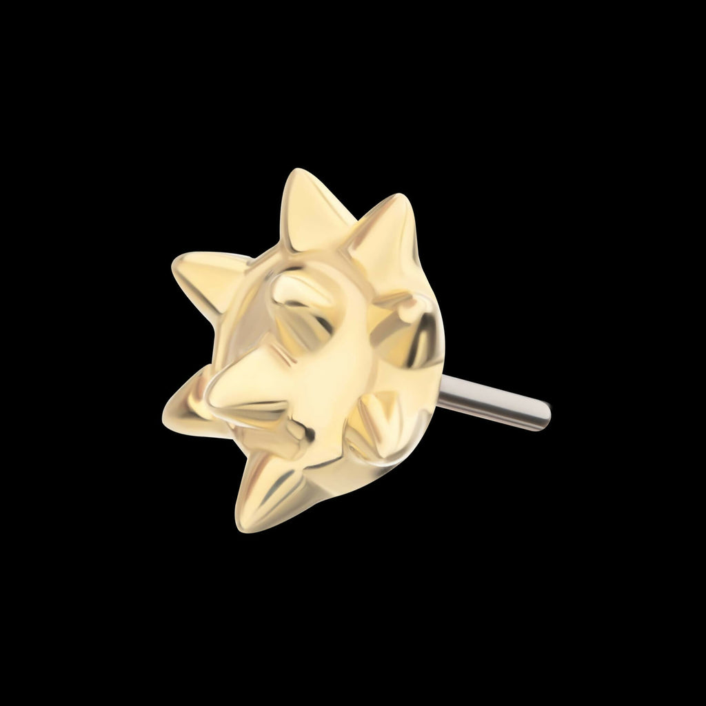 14Kt Yellow Gold Threadless Mace Ball Top