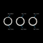 CNC Set Full Clear CZ Eternity Gem with Thicker Outer Hoop Side Facing Hinged Segment Clicker Earring / Nosering – Titanium