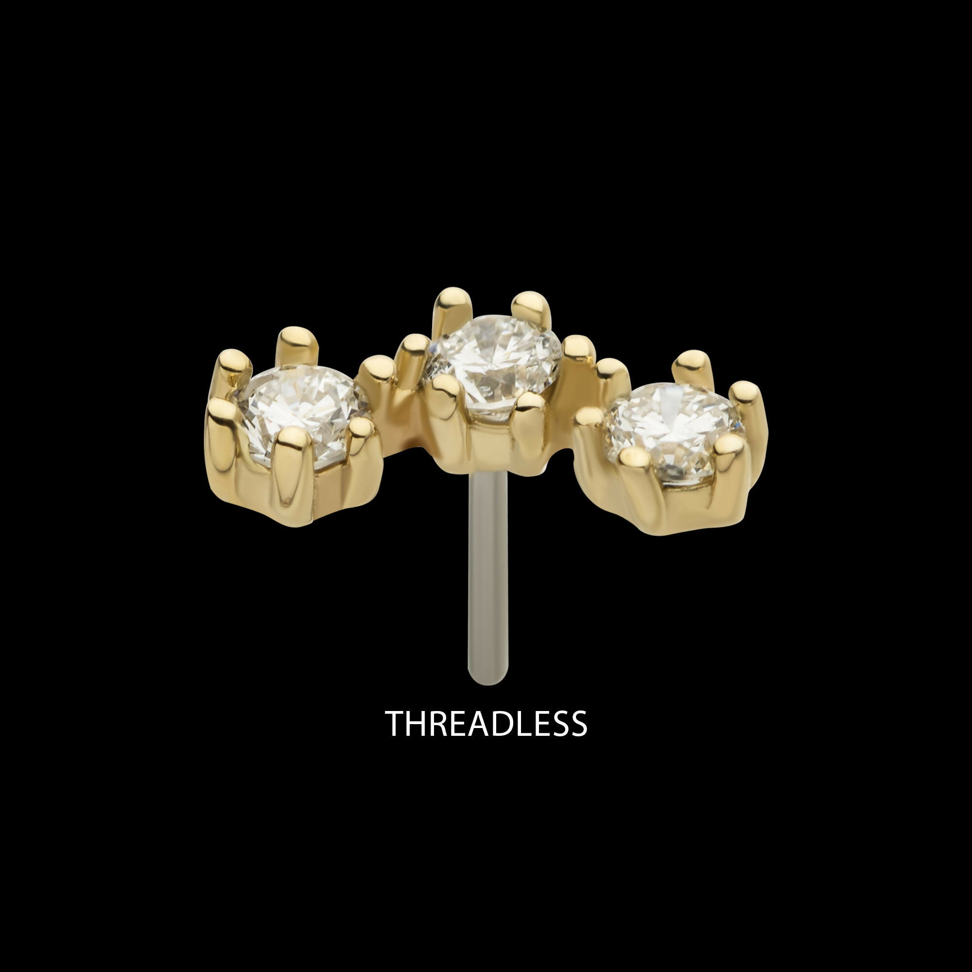 14kt Yellow Gold Threadless Cluster Top with 6-Prong Round Lab-Growns