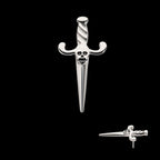 Titanium Threadless Dagger with Black Enamel Skull Top
