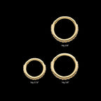 Prong Set 1mm Eternity Round Gem Side Facing Hinged Segment Clicker Hoop Earring / Nosering – 14Kt Gold