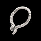 Snake Design Front Facing Hinged Segment Clicker Hoop Earring / Nosering – Titanium