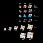 24Kt Gold PVD Titanium Threadless 4 Prong Princess Cut Gem Top