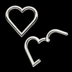 Heart Shape Hinged Segment Clicker Hoop Earring / Nosering – Titanium