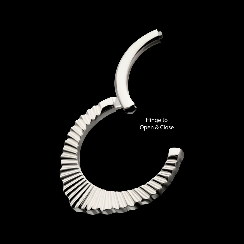 Radiant Pointed Hoop Front Facing Hinged Segment Clicker Earring / Nosering – Titanium