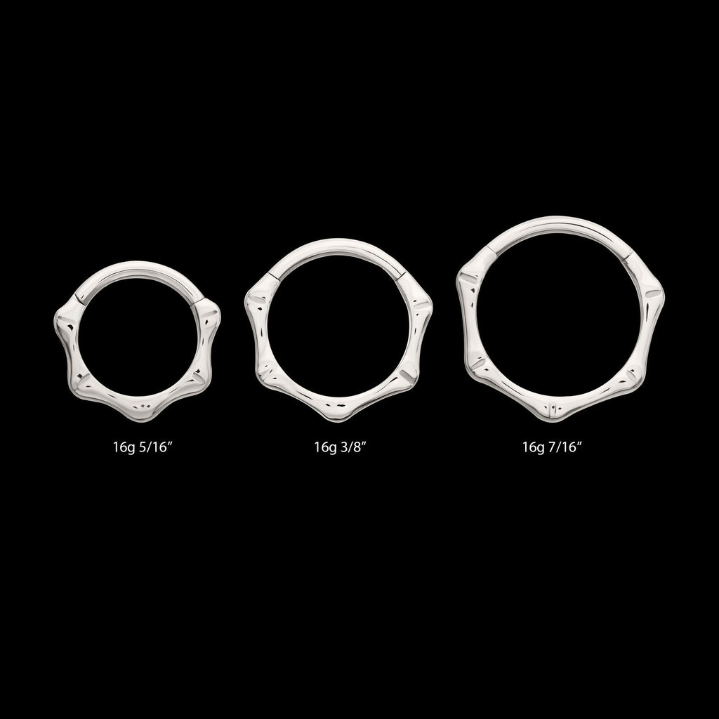Bone Shaped Front Facing Hinged Segment Clicker Hoop Earring / Nosering – Titanium