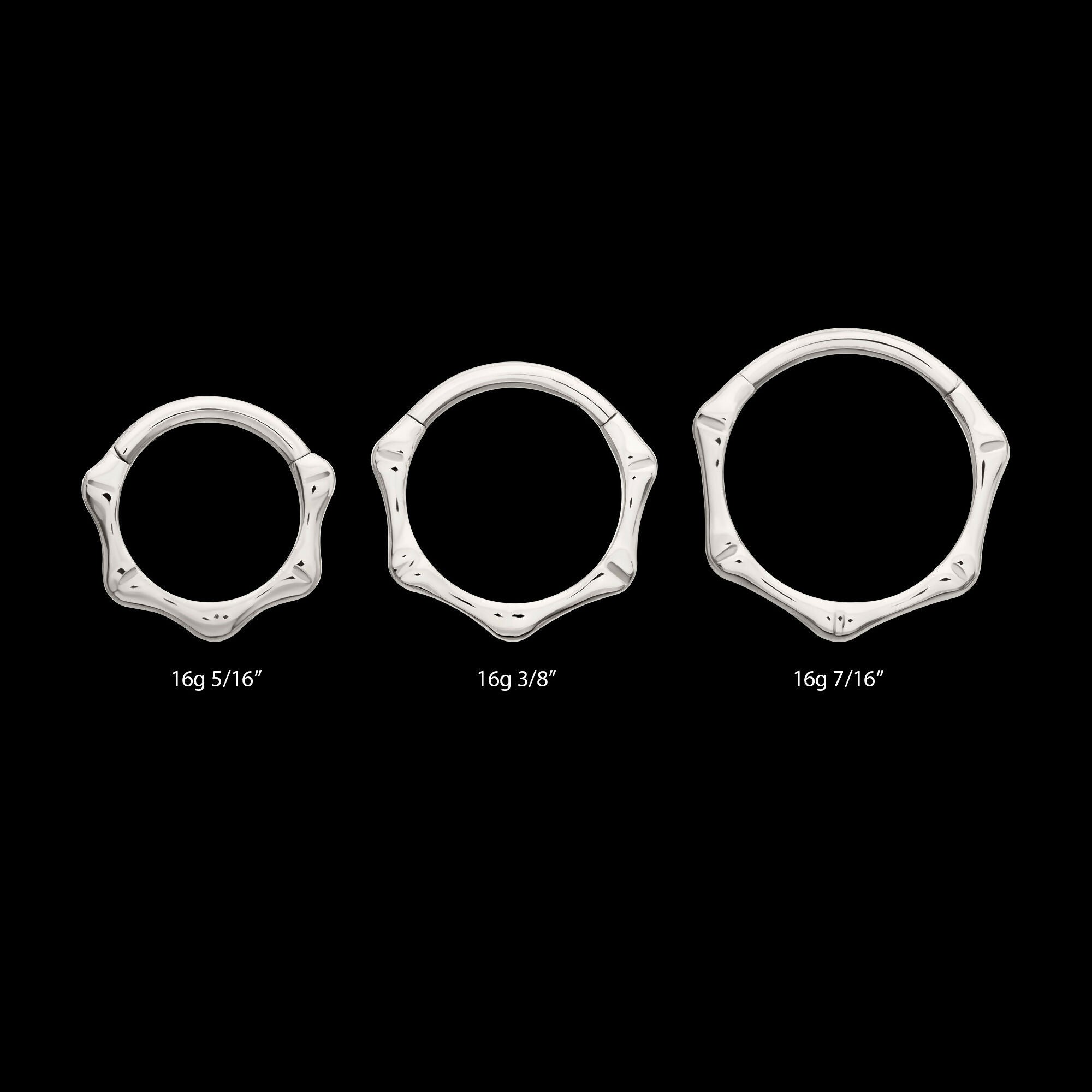 Bone Shaped Front Facing Hinged Segment Clicker Hoop Earring / Nosering – Titanium