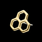 14kt Yellow Gold Threadless with Cut Out Honeycomb Top