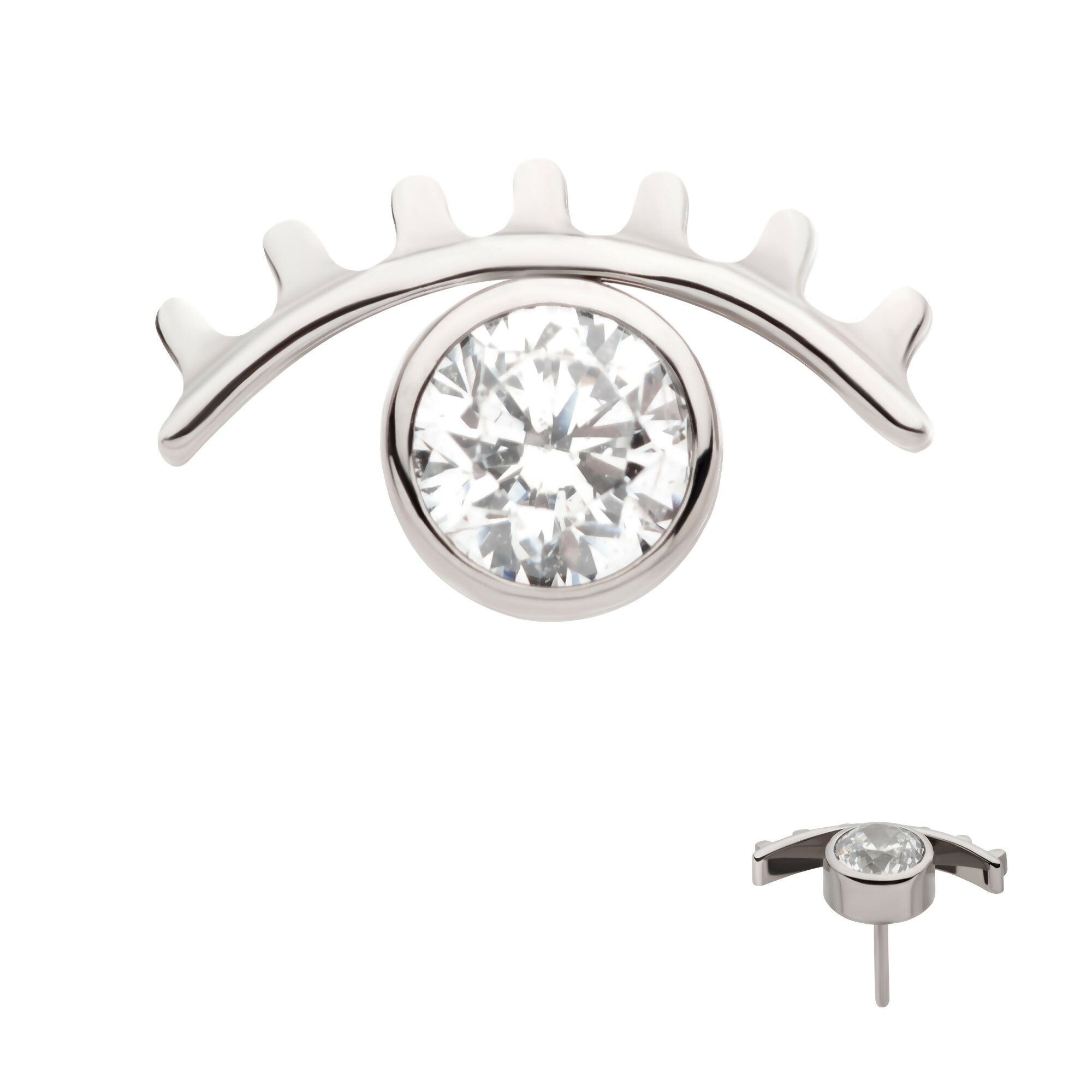 Titanium Threadless Bezel Set CZ Top - Durable & Stylish Jewelry | Live ...