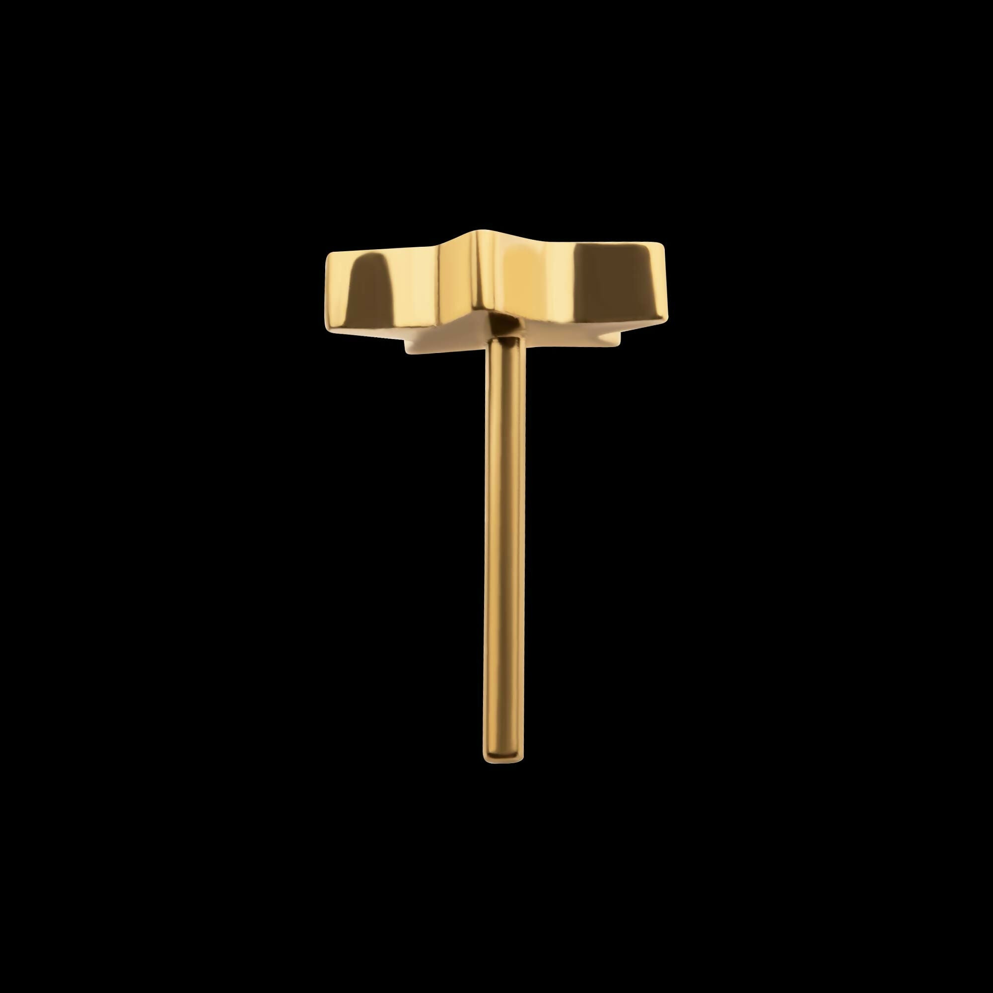 24KT Gold PVD Titanium Threadless with Star Top