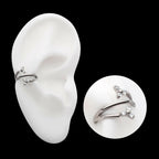 Double Ended Twist Side Facing Hinged Segment Clicker with Pronged Trinity CZ Hoop Earring / Nosering – Titanium