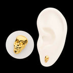 24KT Gold PVD Titanium Threadless 3D Skull Head Top