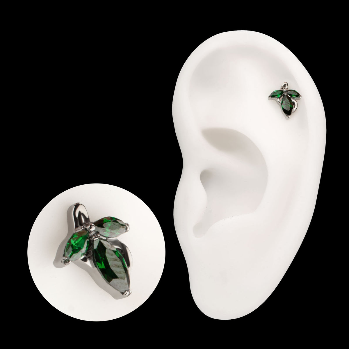 Lord of the Rings Frodo's Brooch Gem Threadless Top Earring / Nosering – Titanium