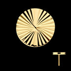 24Kt Gold PVD Titanium Threadless Corrugated Round Top