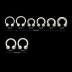 Internally Threaded Basic Big Gauge Circular Barbells Earring / Nosering – Titanium
