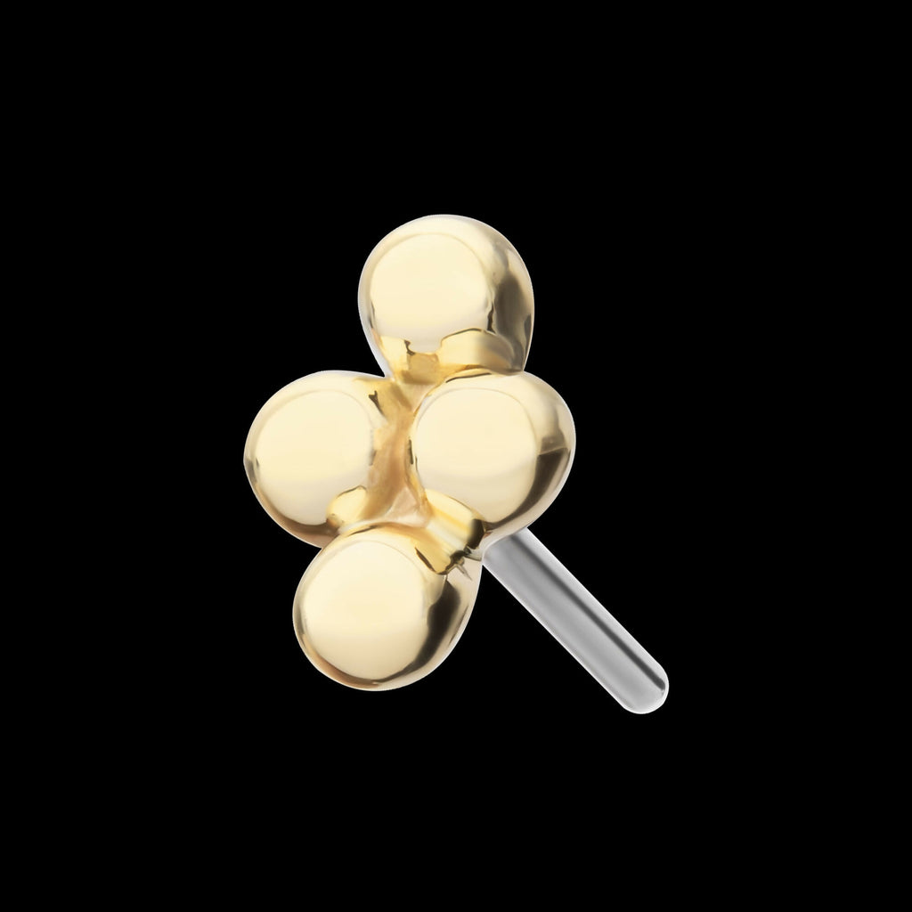 14Kt Gold Threadless 4-Bead Cluster Top
