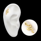 24Kt Gold PVD Titanium Threadless Prong Set 9-Gem Snake Top