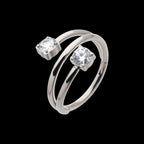 Double Ended Twist Side Facing Hinged Segment Clicker with Round CZ Hoop Earring / Nosering – Titanium