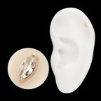 14Kt Yellow Gold Threadless 2-Prong Marquise Lab-Grown Diamond Top