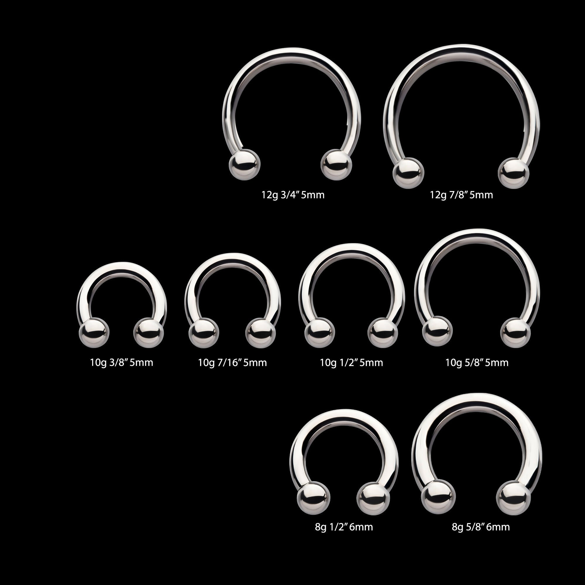 Internally Threaded Basic Circular Barbells Earring / Nosering – Titanium