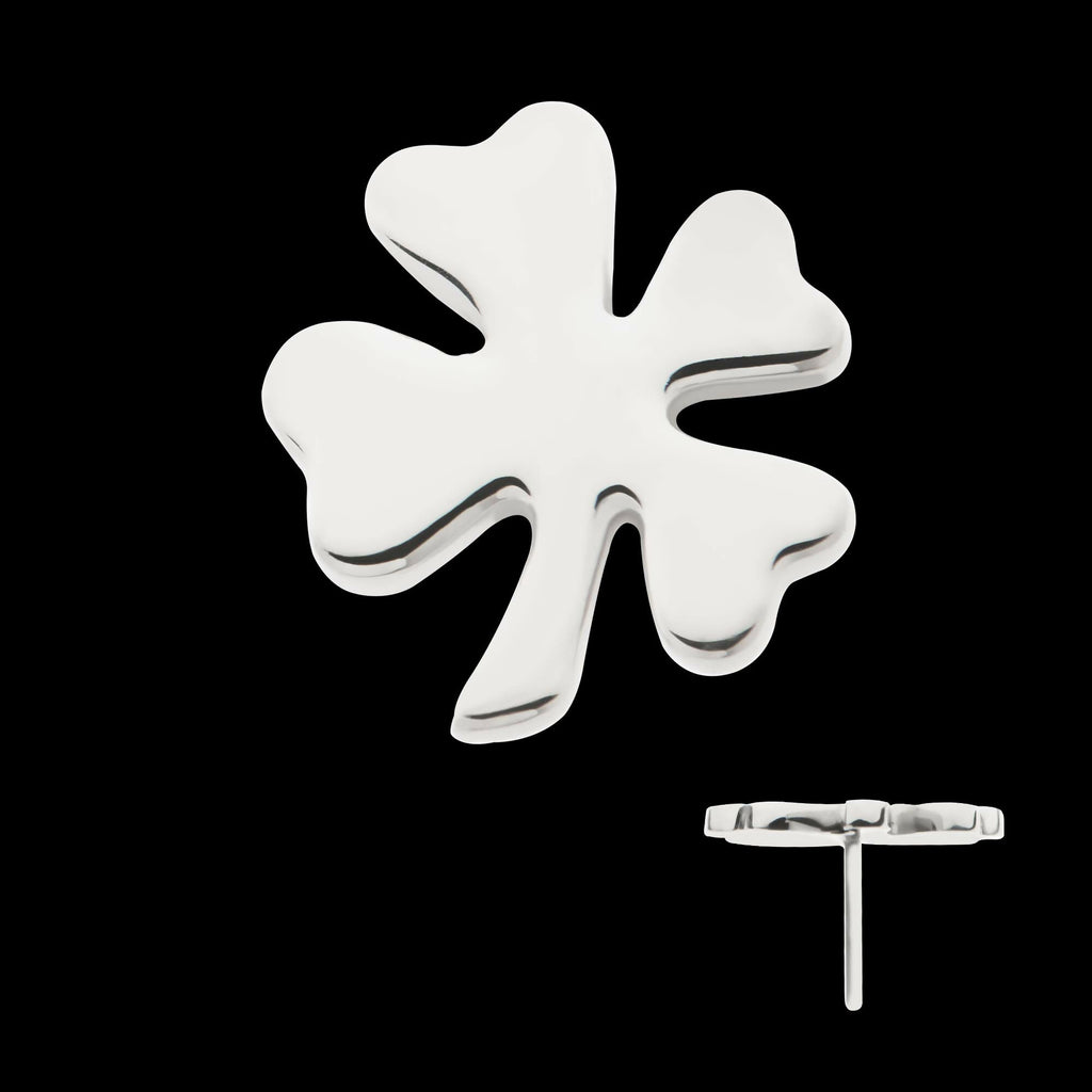Titanium Threadless 4-Leaf Clover Top