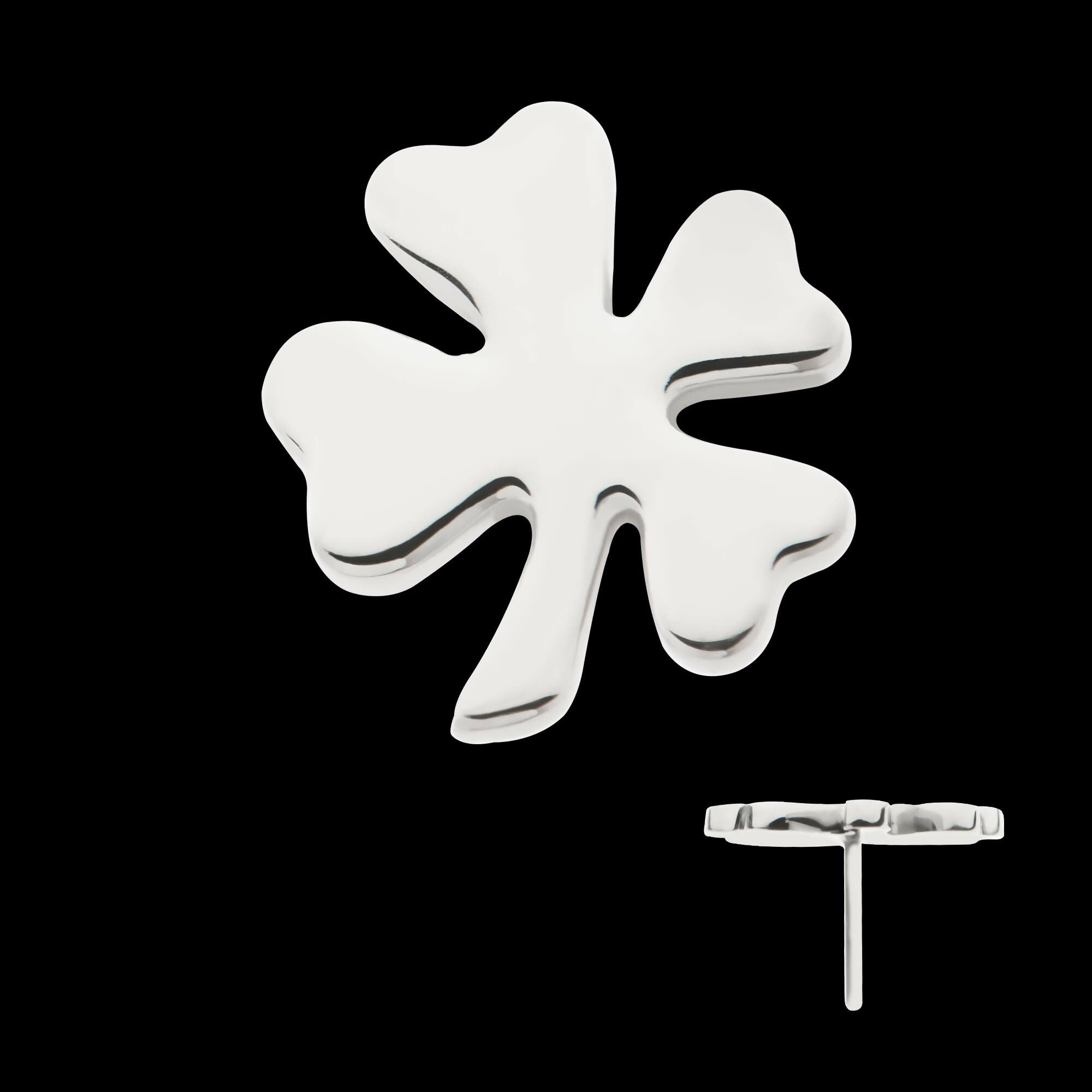 Titanium Threadless 4-Leaf Clover Top