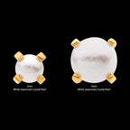 24Kt Gold PVD Titanium Threadless Prong Set White Swarovski Pearl Top