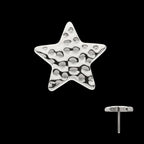 Titanium Threadless Hammered Star Top