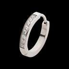 20g Titanium Clear CZ Hinged Huggie Earrings