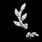 Threadless Prong Set Marquise CZ Leaf Top
