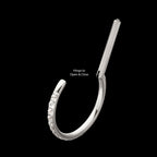 D-Ring Clicker with CNC Set Clear CZ Gem Hoop Earring / Nosering – Titanium