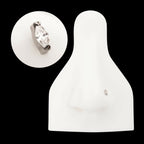 Titanium Threadless Double V-Prong 3mm Marquise Gem Top