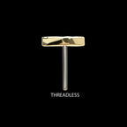 14Kt Yellow Gold Threadless Hammered Heart Top