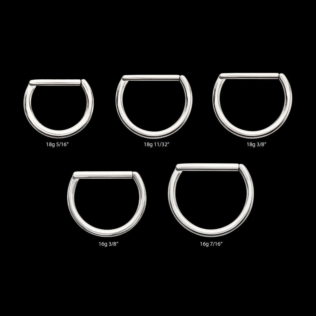 D-Ring Clicker Hoop Earring / Nosering – Titanium