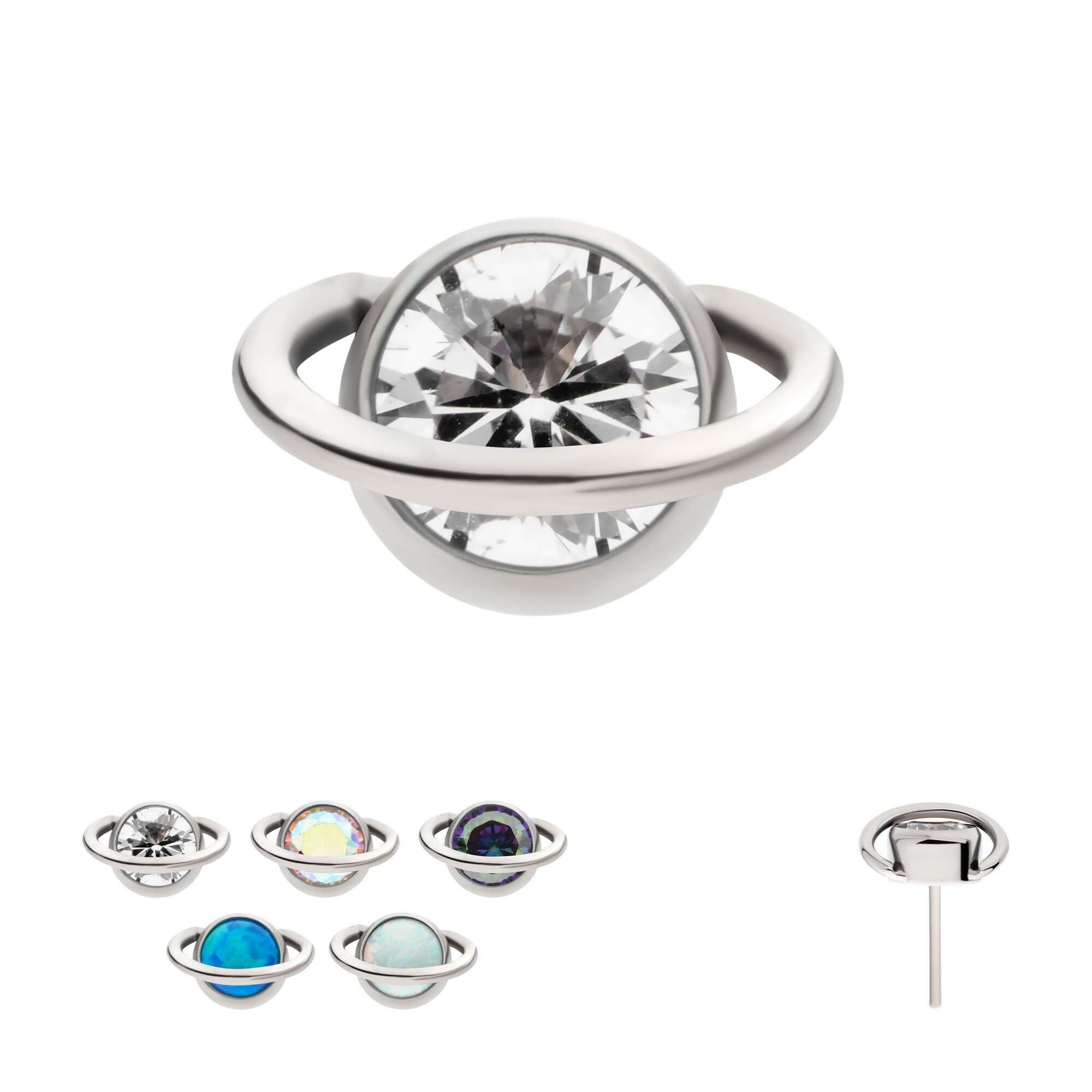 Titanium Threadless Coffin Top with CZ - Durable & Stylish Jewelry ...