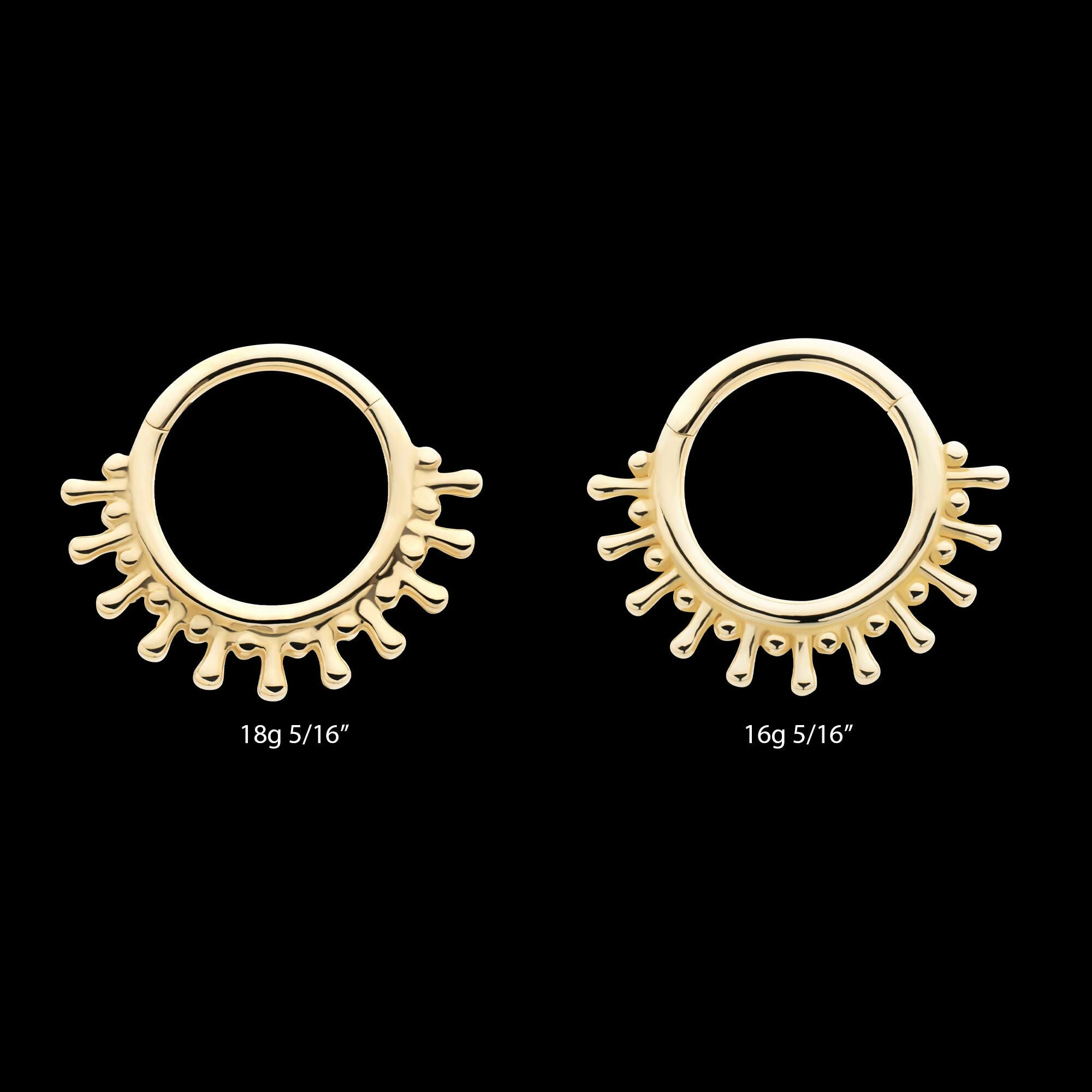 14Kt Yellow Gold 11-Spike Edge Hinged Segment Clicker