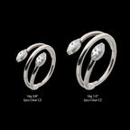 Double Ended Twist Side Facing Hinged Segment Clicker with Marquise CZ Hoop Earring / Nosering – Titanium