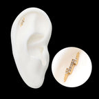 14kt Yellow Gold Threadless with Prong Set CZ Lightning Bolt Top