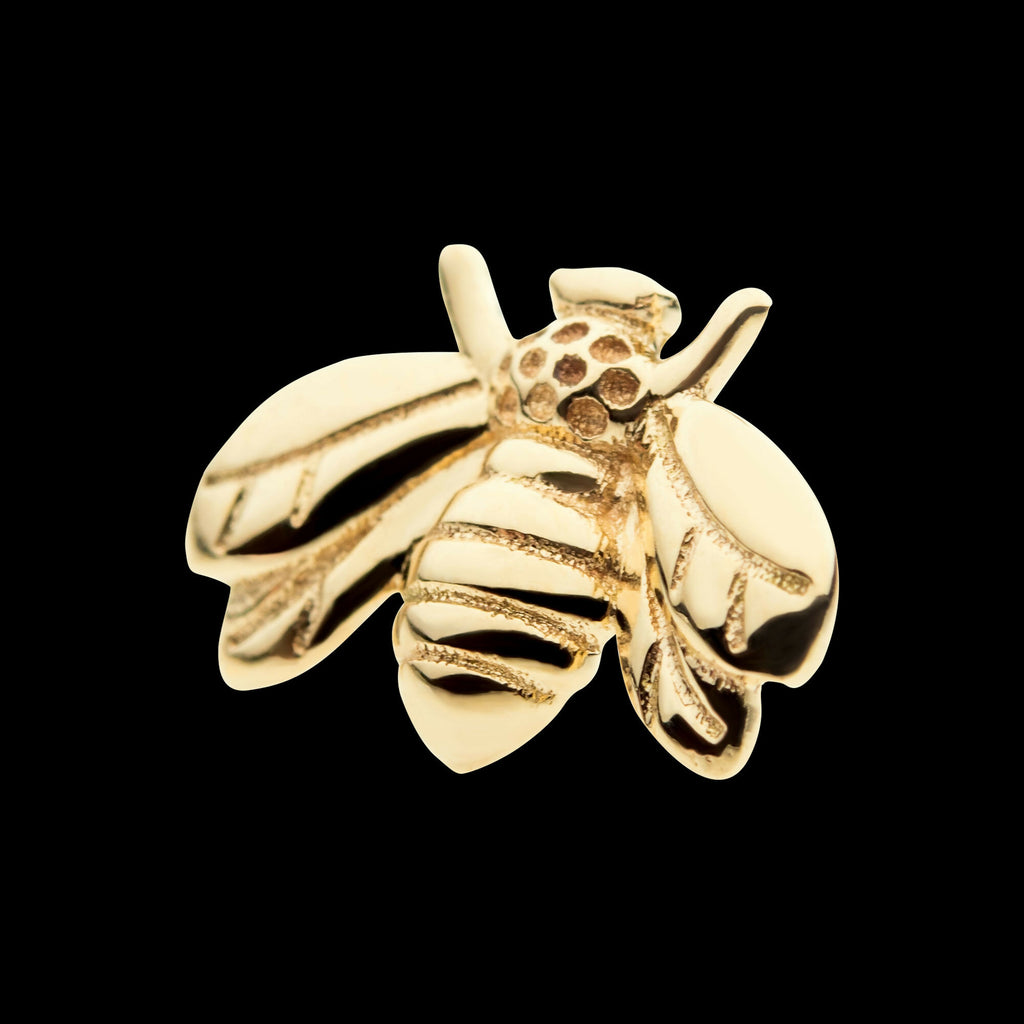 14Kt Gold Threadless with Bee Top