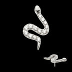 Titanium Threadless Pave Set 13 Clear CZ Snake Top