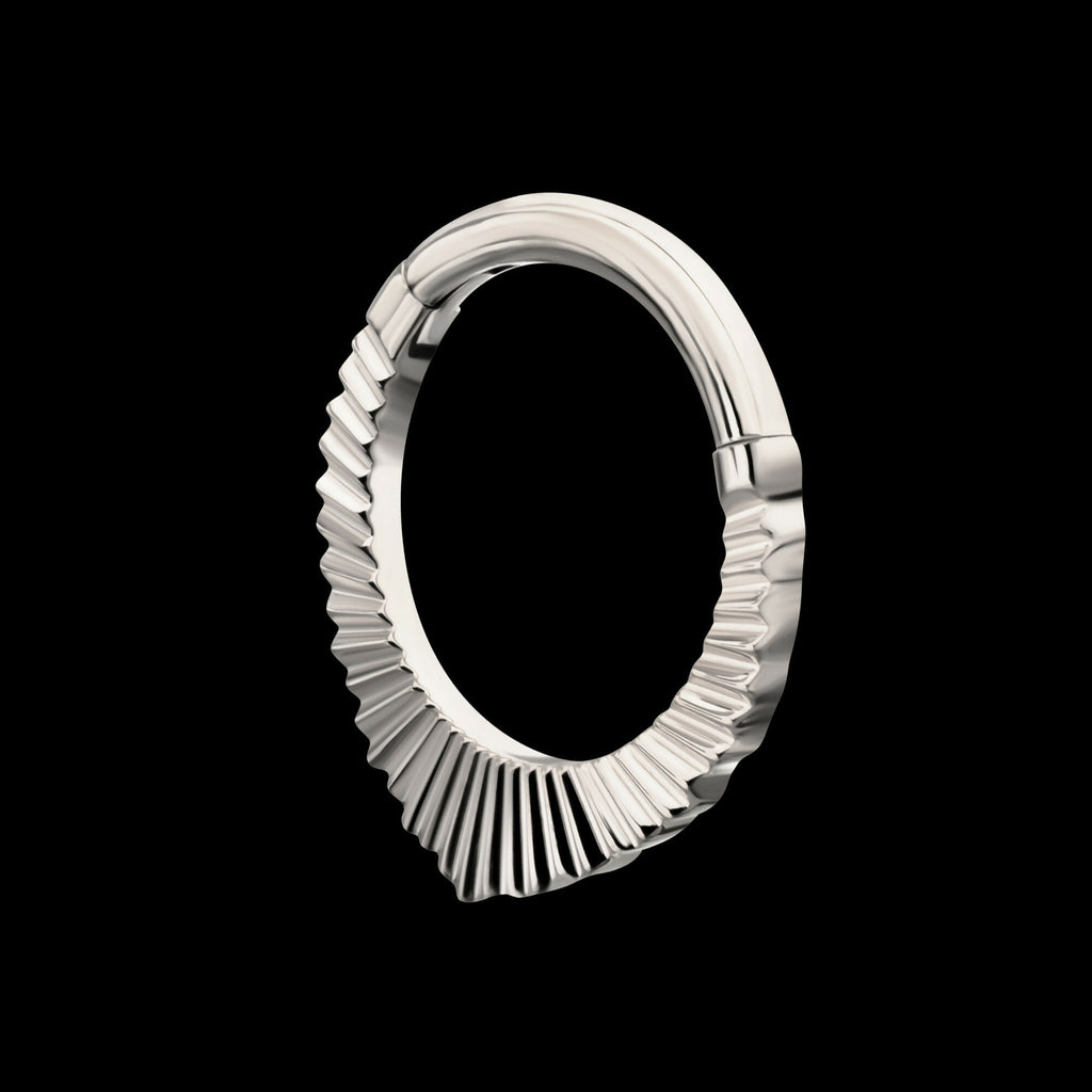 Radiant Pointed Hoop Front Facing Hinged Segment Clicker Earring / Nosering – Titanium