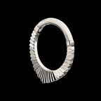 Radiant Pointed Hoop Front Facing Hinged Segment Clicker Earring / Nosering – Titanium