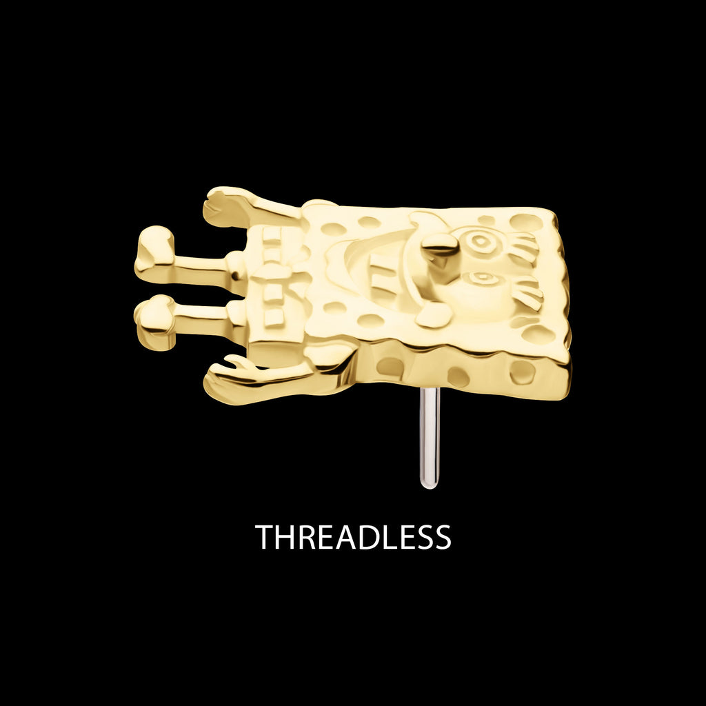 Nickelodeon SpongeBob SquarePants Flatback Stud Earring / Nosering - 14Kt Yellow Gold