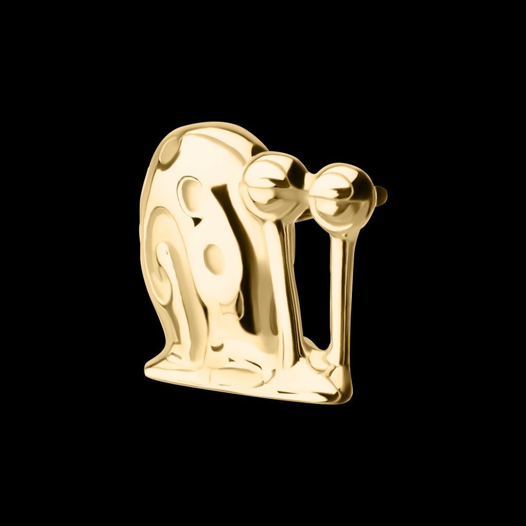 Nickelodeon Gary the Snail Flatback Stud Earring / Nosering - 14Kt Yellow Gold