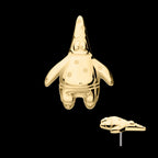 Nickelodeon Patrick Star Flatback Stud Earring / Nosering - 14Kt Yellow Gold